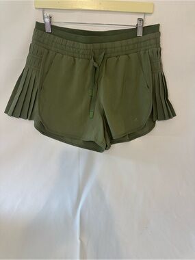 JoyLab Olive Athletic Shorts with Pleated Side Panels